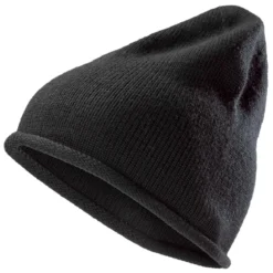 Czarna czapka beanie z wełny merynosa Franke Montagna