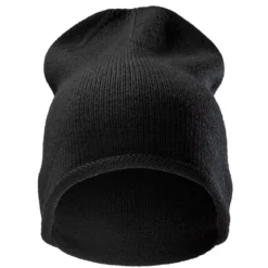 Czarna czapka beanie z wełny merynosa Franke Montagna