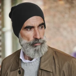 Czarna lekka beanie z bawełny organicznej Kyler Kite