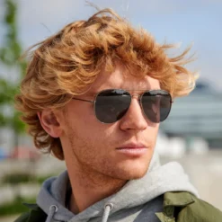 Czarne okulary przeciwsłoneczne Aviator Warren