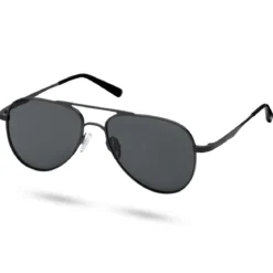 Czarne polaryzacyjne okulary przeciwsłoneczne aviator z tytanu