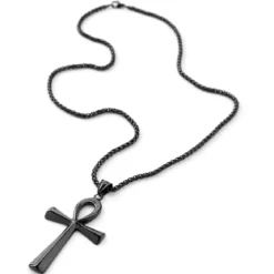 Czarny naszyjnik Ankh