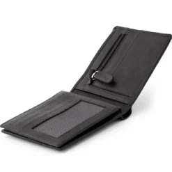 Czarny portfel ze skóry California Slim