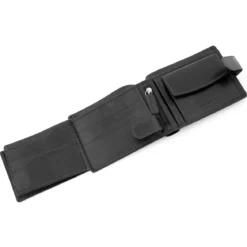 Czarny skórzany i ergonomiczny portfel Jasper