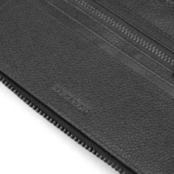 Czarny skórzany portfel blokujący RFID Lauri