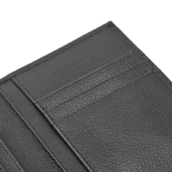 Czarny skórzany portfel blokujący karty RFID Luigi