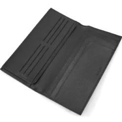 Czarny skórzany portfel podróżny blokujący RFID Lowe