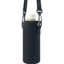 Czarny sportowy pokrowiec na butelkę z neoprenu | 500 ml