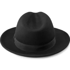 Czarny wełniany kapelusz fedora Alessandria Fido