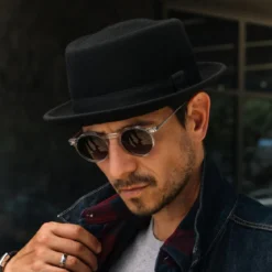 Czarny wełniany kapelusz Heisenberg Fido