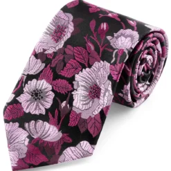 Dianthus | 8 cm różowy krawat jedwabny w kwiaty