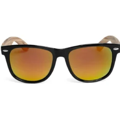 Drewniane lustrzane okulary przeciwsłoneczne w kolorze czarnym z zebrawood