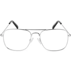 Duże okulary aviator z przezroczystymi soczewkami