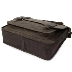 Elegancka skórzana aktówka w kolorze khaki