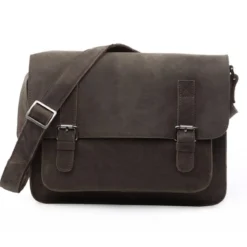 Elegancka skórzana aktówka w kolorze khaki