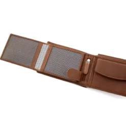 Ergonomiczny jasnobrązowy skórzany portfel California