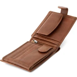 Ergonomiczny jasnobrązowy skórzany portfel California