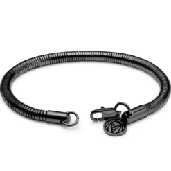 Essentials | 4 mm spiżowo-czarna bransoletka wężyk