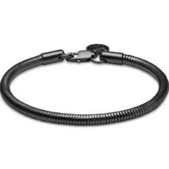 Essentials | 4 mm spiżowo-czarna bransoletka wężyk