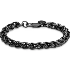 Essentials | 8 mm spiżowo-czarna bransoletka kłos