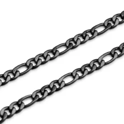 Essentials | 4 mm spiżowo-czarna bransoletka figaro