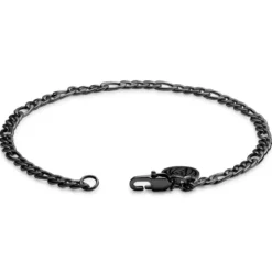 Essentials | 4 mm spiżowo-czarna bransoletka figaro