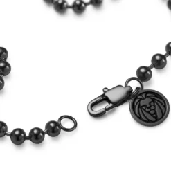 Essentials | 4 mm spiżowo-czarna bransoletka łańcuszkowa kulkowa