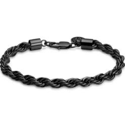Essentials | 6 mm spiżowo-czarna bransoletka linka