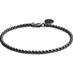 Essentials | 3 mm spiżowo-czarna bransoletka kostka zakrzywiona