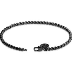 Essentials | 3 mm spiżowo-czarna bransoletka kostka zakrzywiona
