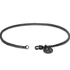 Essentials | 2 mm spiżowo-czarna bransoletka kostka kwadratowa