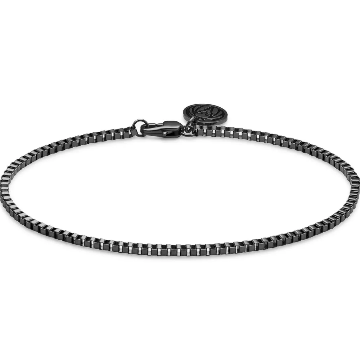 Essentials | 2 mm spiżowo-czarna bransoletka kostka kwadratowa