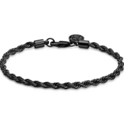 Essentials | 4 mm spiżowo-czarna bransoletka linka
