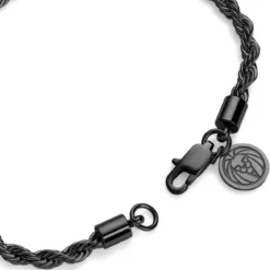 Essentials | 4 mm spiżowo-czarna bransoletka linka