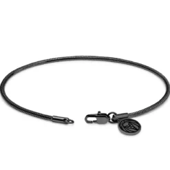 Essentials | 2 mm spiżowo-czarna bransoletka wężyk