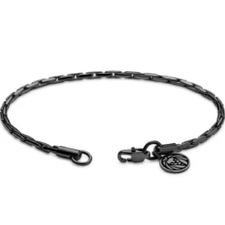 Essentials | 3 mm spiżowo-czarna bransoletka kostka