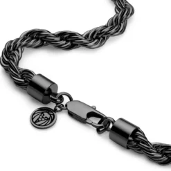 Essentials | 8 mm spiżowo-czarny naszyjnik linka
