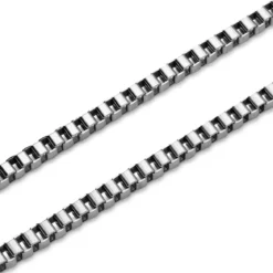 Essentials | 3 mm srebrzysty naszyjnik kostka kwadratowa