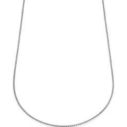 Essentials | 2 mm srebrzysty naszyjnik kostka zakrzywiona