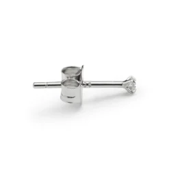 Eterna | Okrągły kolczyk typu sztyft ze srebra próby 925 z diamentem laboratoryjnym – 2 mm 0,03 ct