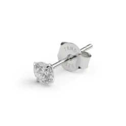 Eterna | Okrągły kolczyk typu sztyft ze srebra próby 925 z diamentem laboratoryjnym – 4 mm 0,25 ct