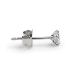 Eterna | Okrągły kolczyk typu sztyft ze srebra próby 925 z diamentem laboratoryjnym – 4 mm 0,25 ct