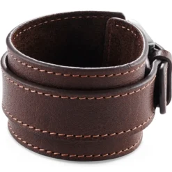 Gladius | Brązowa bransoletka ze skóry bydlęcej full grain ze szpilką