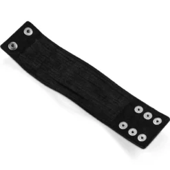 Gladius | Czarna wycięta bransoletka ze skóry bydlęcej full grain