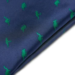 Granatowa dwustronna poszetka z dinozaurami