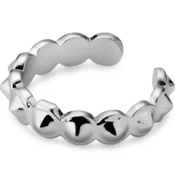Helix | 3 mm srebrzysty kolczasty mankiet do uszu