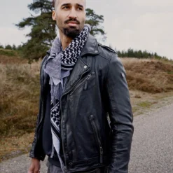 Hiems | Bandana szalowa w czarno-białą kratkę