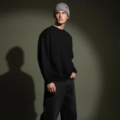 Hiems | Szara czapka beanie z wełny z recyklingu z mankietem