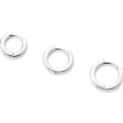 Huggie | 8 mm cienki płaski kolczyk kółeczko ze srebra próby 925