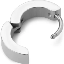 Huggie | 6 mm płaski kolczyk kółeczko ze srebra próby 925